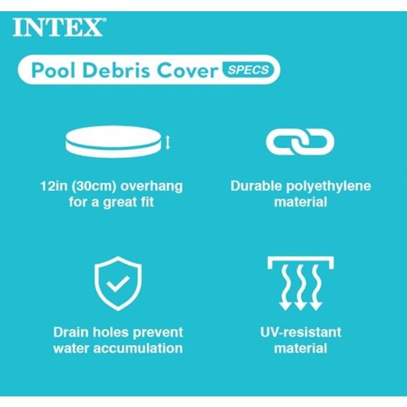 Intex 28020E 8ft. Above Ground Swimming Pool Debris Cover Tarp NEW SEALED BOX - Picture 2 of 6